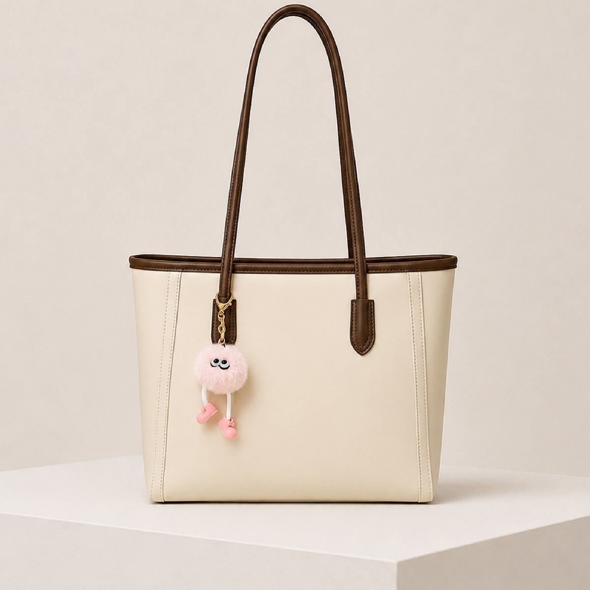 Pom-Pom Everyday Tote – Cream